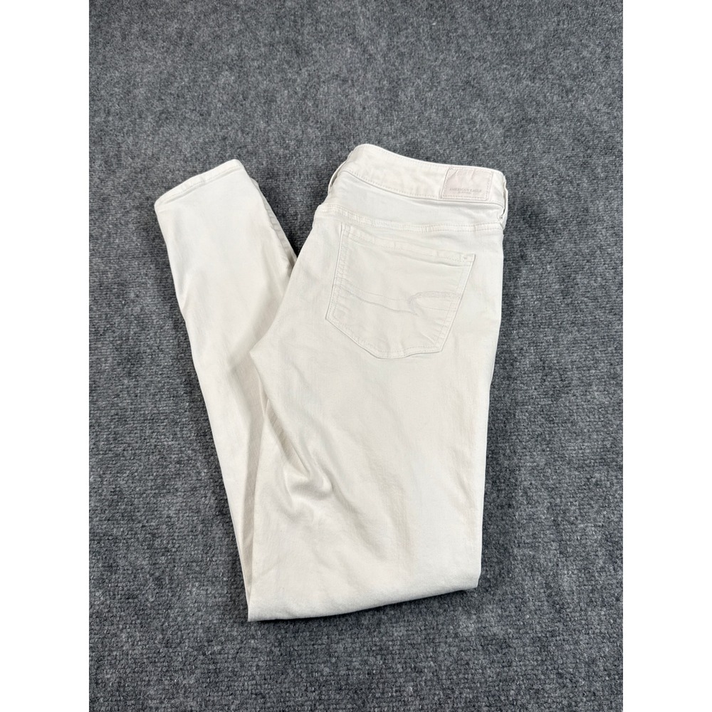American Eagle Super Stretch X Jeggings White Skinny Jeans Womens 8 Long